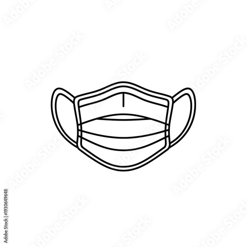 Close-Up View of Protective Face Mask with Ear Loops on White Background