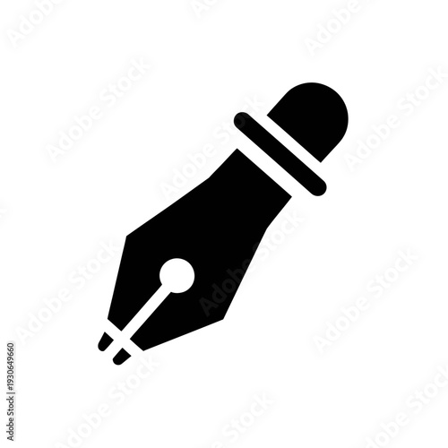 Elegant Black Pen Icon for Writing and Office Supplies in Digital Design