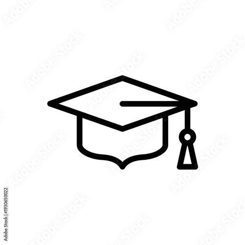 Graduation Cap Icon Illustration, Academic Achievement Symbol, Education Concept