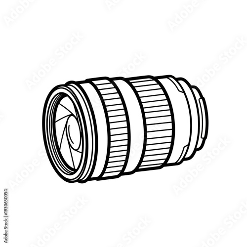 Detailed Illustration of a Camera Lens for Photography and Media Production