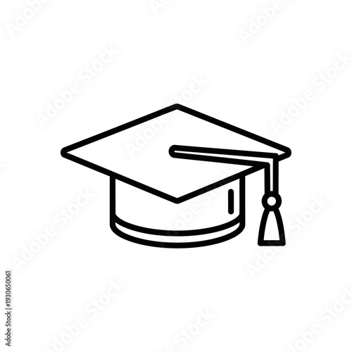 Graduation Cap Icon Sign Symbol for Education and Learning Concepts