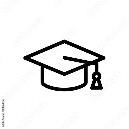 Graduation Cap Icon with Academic Achievement Symbol for Educational Content