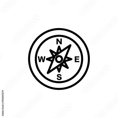 Detailed Illustration of a Classic Magnetic Compass for Navigation and Orientation