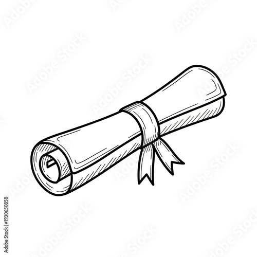Graduation Certificate Roll with Ribbon for Academic Achievement Celebration