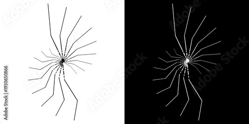 Dynamic abstract spiral sound wave rhythm lines. Circular spiral sound wave rhythm of lines. Circular futuristic abstract lines, black and white background.	