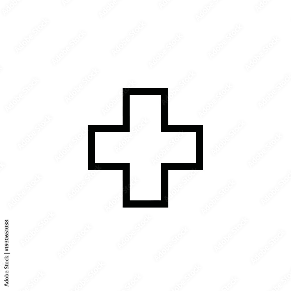 Fototapeta premium Minimalist Cross Icon for Medical or Healthcare Applications