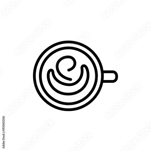 Minimalist Artistic Black and White Coffee Cup Line Drawing