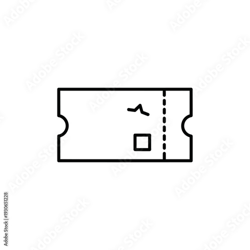 Minimalist Artistic Ticket Illustration for Event Access and Entry