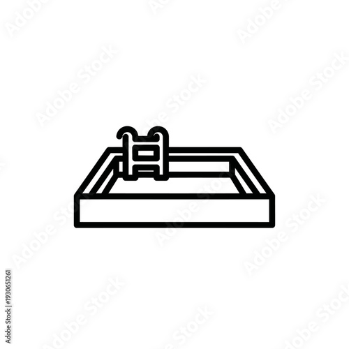 Minimalist Baby Swimming Pool Illustration with Ladder and Water