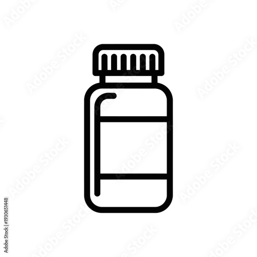 Minimalist Bottled Medicine Illustration for Healthcare and Pharmacy Concepts