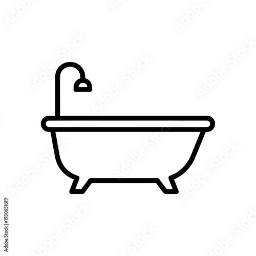 Minimalist Bathtub Icon for Bathroom Design and Interior Decor