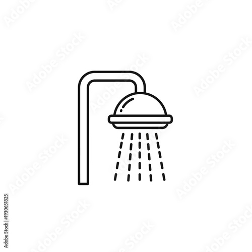 Illustration of a Showerhead Inspiring Bathroom and Hygiene Concepts