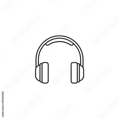 Minimalist Line Art Illustration of Over-Ear Headphones for Music and Audio Professionals
