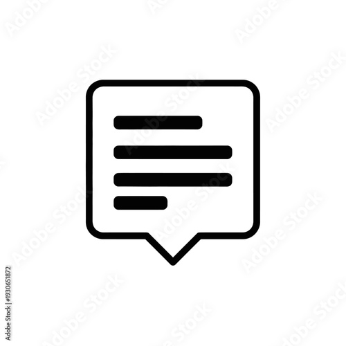 Minimalist Chat Bubble Icon for Digital Communication and Messaging Apps
