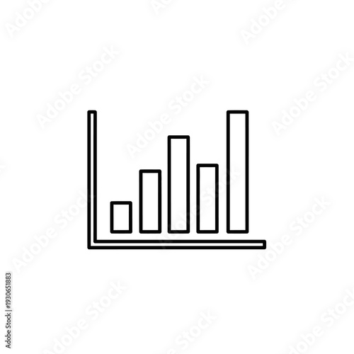 Minimalist Line Art Illustration of a Bar Graph for Data Analysis and Statistics