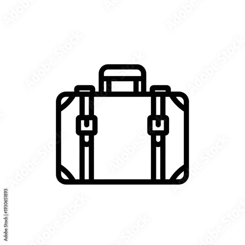 Minimalist Line Art Icon of Travel Backpack for Adventure and Exploration
