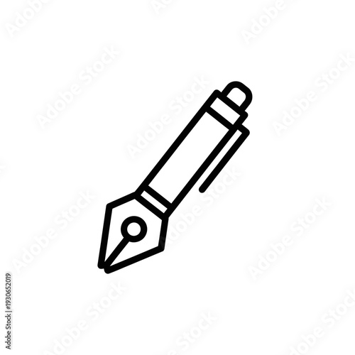 Minimalist Illustration of a Fountain Pen with Classic Design