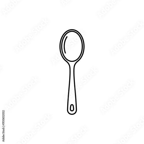 Minimalist Illustration of a Handheld Mirror with a Simple Design for Reflection and Beauty Concepts
