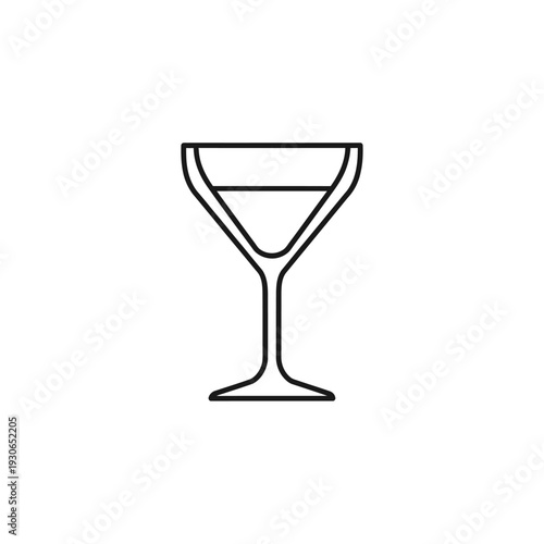 Minimalist Line Art of a Cocktail Glass for Party and Beverage Themes