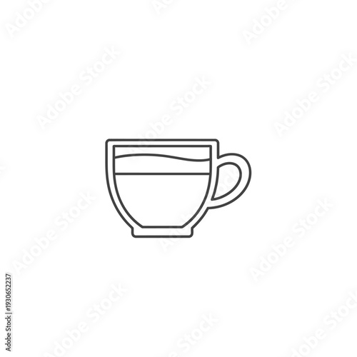 Minimalist Line Art of a Coffee Cup for Modern Design and Cafe Concepts