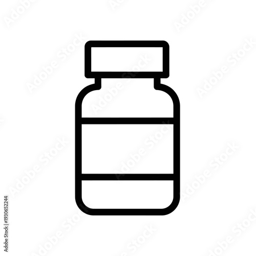 Minimalist Illustration of a Medicine Bottle for Healthcare and Wellness Themes