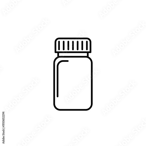 Minimalist Illustration of a Medicine Bottle with a Cap for Healthcare and Pharmaceutical Themes
