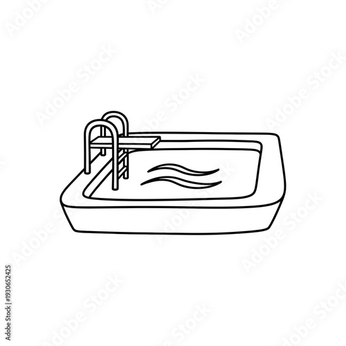 Minimalist Illustration of a Modern Bathroom Sink with Running Water
