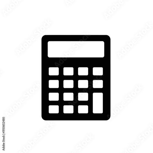 Minimalist Black and White Calculator Icon for Financial and Educational Design