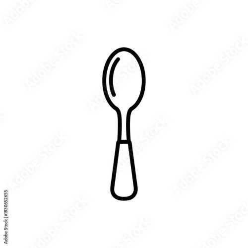Minimalist Line Art of a Spoon for Culinary and Kitchen Design