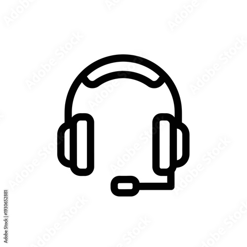 Minimalist Headset Icon Representing Customer Support and Communication