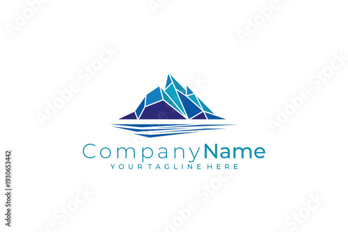 modern iceberg logo design vector with flat style in blue color