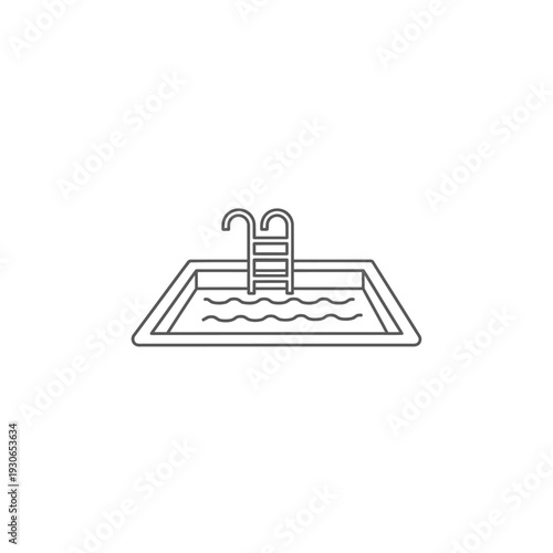Minimalist Illustration of a Swimming Pool with Ladder for Relaxation and Leisure
