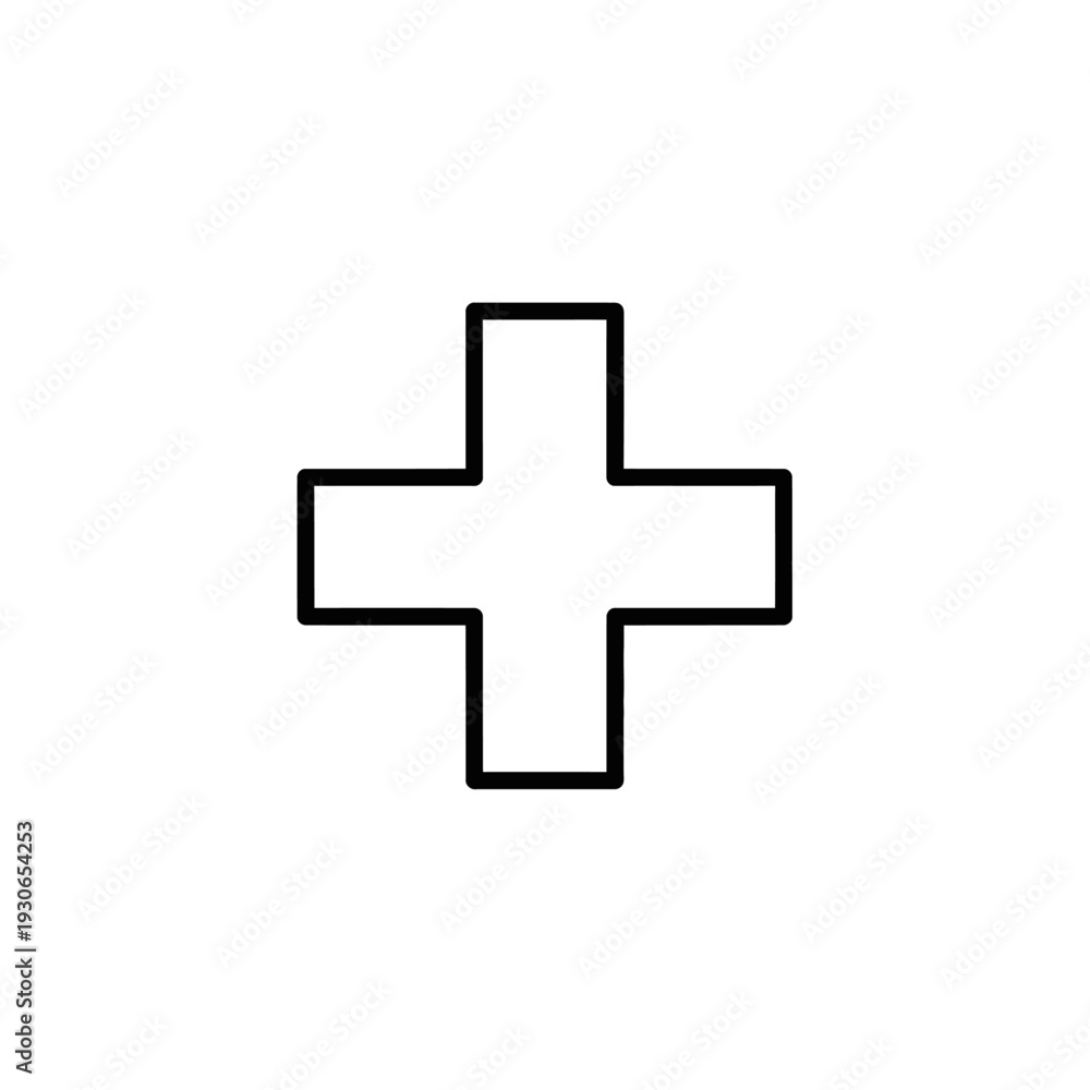 Obraz premium Minimalist Medical Cross Icon for Healthcare and Emergency Services