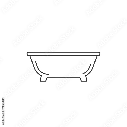 Minimalist Line Drawing of a Bathtub for Modern Bathroom Design