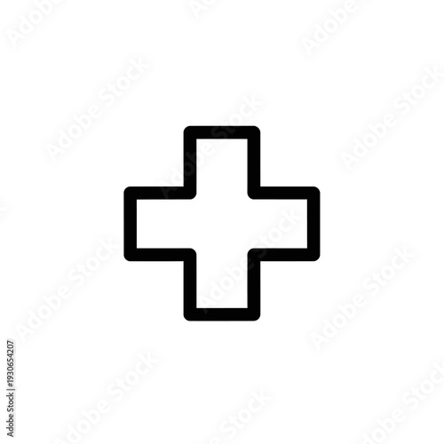 Minimalist Medical Cross Icon for Healthcare and Emergency Services