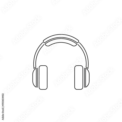 Minimalist Illustration of Headphones for Music and Audio Technology