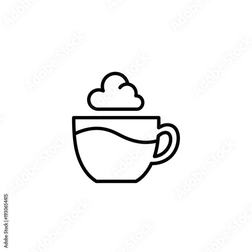 Minimalist Coffee Cup with Steam Icon for Coffee Shop or Beverage Illustration