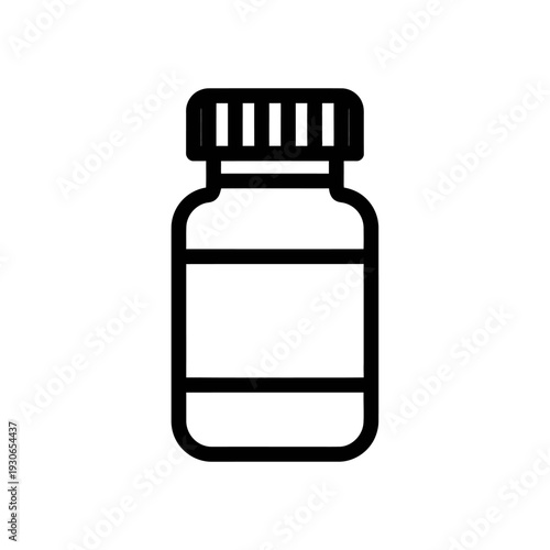 Minimalist Illustration of Medicine Bottle for Healthcare and Pharma Topics