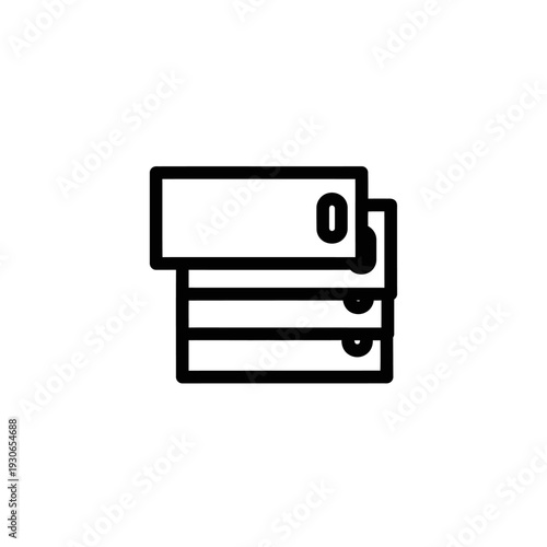 Minimalist Illustration of Stack of Files for Office and Data Organization