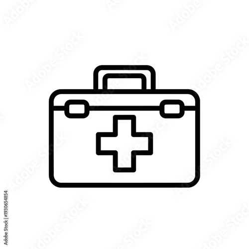 Minimalist Medical First Aid Kit Icon for Healthcare and Emergency Supplies