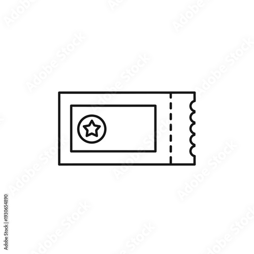 Minimalist Ticket Stub Icon for Event Tickets and Entertainment