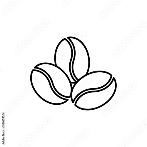 Minimalist Line Drawing of Coffee Beans for Culinary or Coffee Shop Visuals