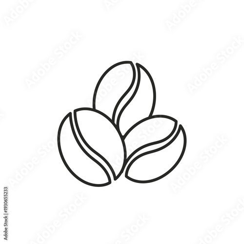 Minimalist Line Drawing of Coffee Beans for Food and Beverage Concept