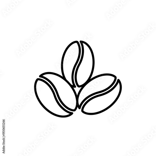 Minimalist Line Drawing of Coffee Beans for Food and Beverage Concepts