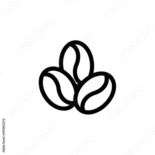 Minimalist Line Drawing of Coffee Beans for Food and Beverage Themes