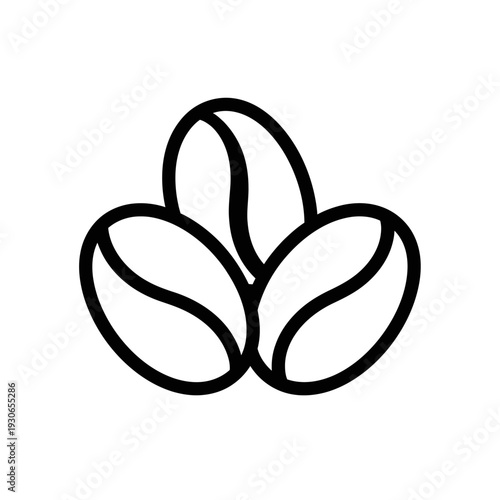 Minimalist Line Drawing of Coffee Beans for Food and Beverage Themes