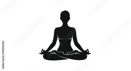 Woman meditating in lotus position yoga silhouette mindfulness and relaxation peaceful atmosphere calmness serenity and inner balance