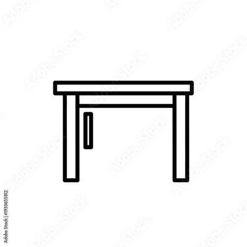 Minimalist Wooden Table Illustration for Interior Design and Decor Projects