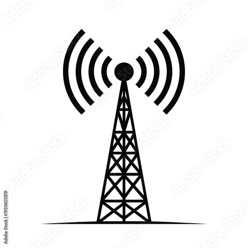 Radio Tower Icon Vector Digital Connectivity Media Transmission