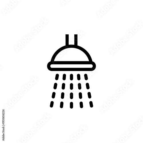 Minimalist Showerhead Icon for Bathroom Fixtures and Plumbing Design